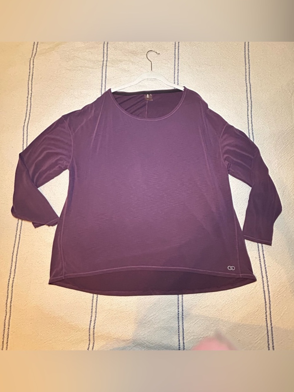 Calia Plum Draped Back High/Low Long Sleeve Top Size 2X - Picture 3 of 9
